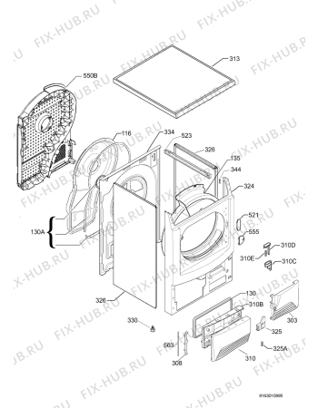 Взрыв-схема сушильной машины Aeg Electrolux T57802 - Схема узла Housing 001